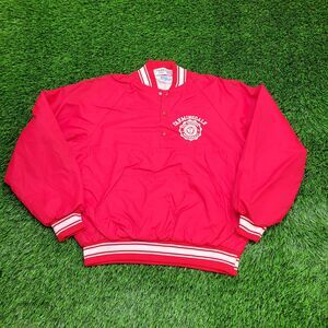 Vintage 80s Farmingdale Varsity Jacket L 22x23 Red Cropped